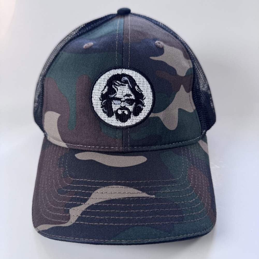 The Dude Big Lebowski Embroidered Patch Camo‎ Trucker Hat Hook & Loop Adjustable